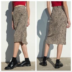 Brandy cheetah midi skirt